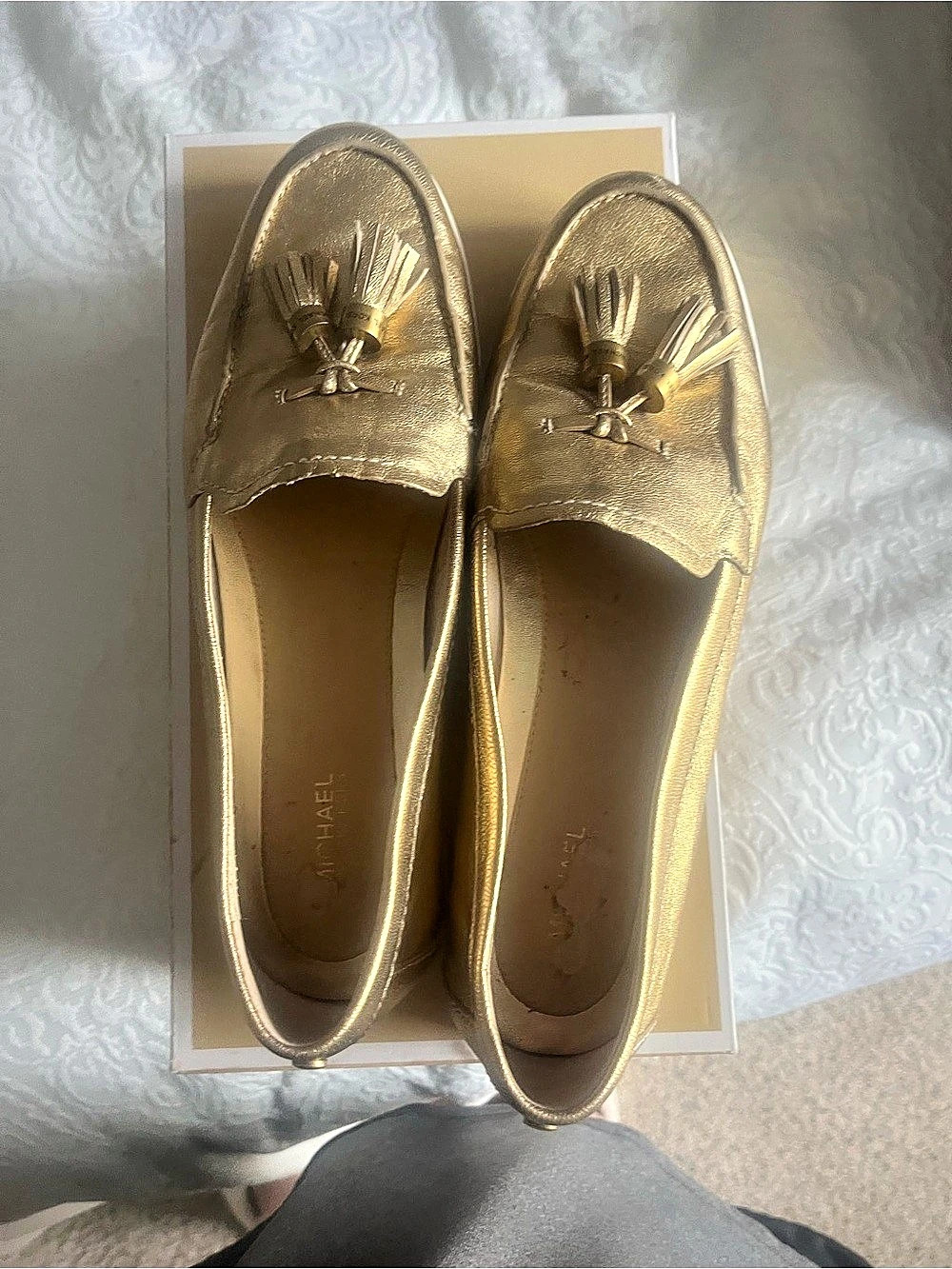 Michael Kors Gold Tassel Loafers